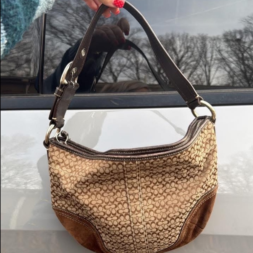 Brown Patterned Shoulder Bag